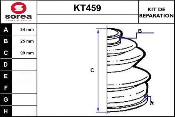 Sera KT459 - Bellow, drive shaft autospares.lv