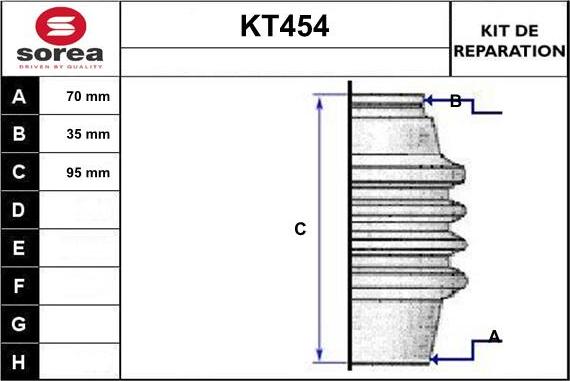 Sera KT454 - Bellow, drive shaft autospares.lv