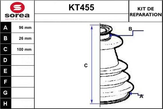 Sera KT455 - Bellow, drive shaft autospares.lv