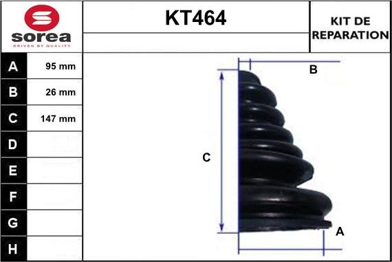 Sera KT464 - Bellow, drive shaft autospares.lv