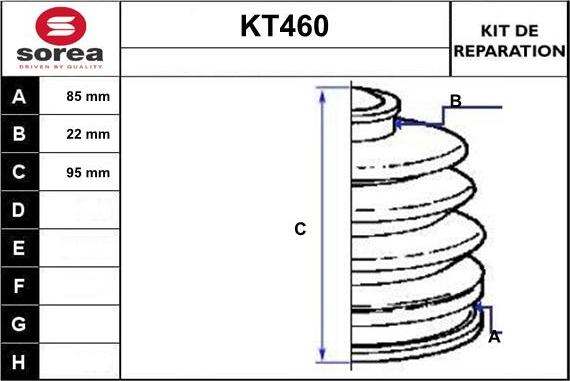 Sera KT460 - Bellow, drive shaft autospares.lv