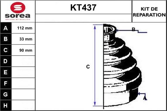 Sera KT437 - Bellow, drive shaft autospares.lv