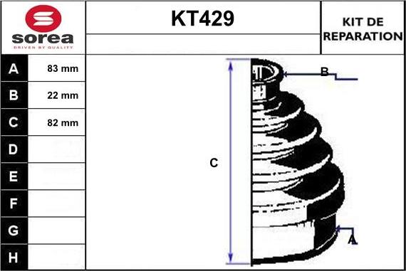 Sera KT429 - Bellow, drive shaft autospares.lv