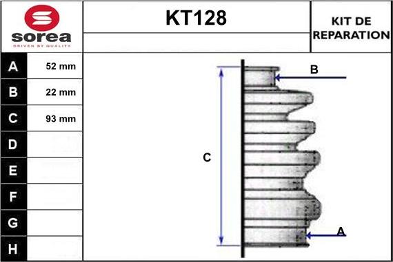 Sera KT128 - Bellow, drive shaft autospares.lv