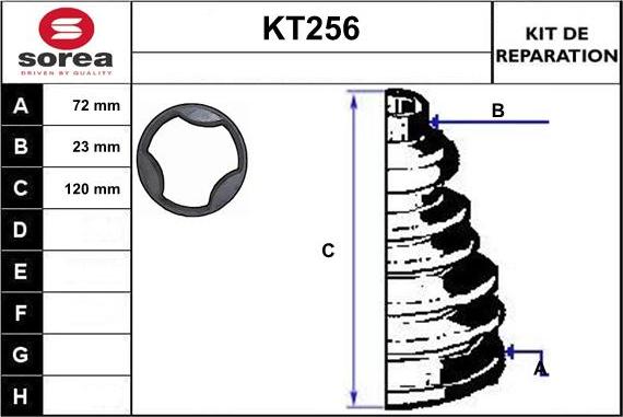 Sera KT256 - Bellow, drive shaft autospares.lv