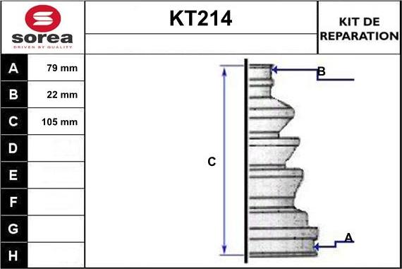 Sera KT214 - Bellow, drive shaft autospares.lv