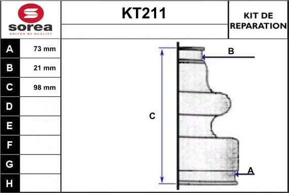 Sera KT211 - Bellow, drive shaft autospares.lv