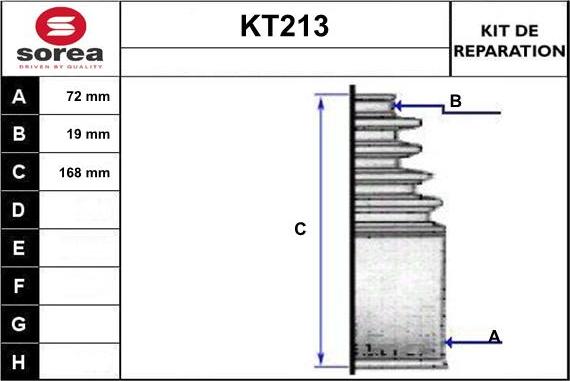 Sera KT213 - Bellow, drive shaft autospares.lv