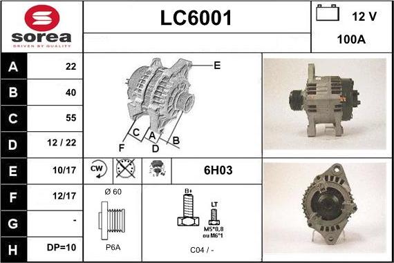 Sera LC6001 - Alternator autospares.lv