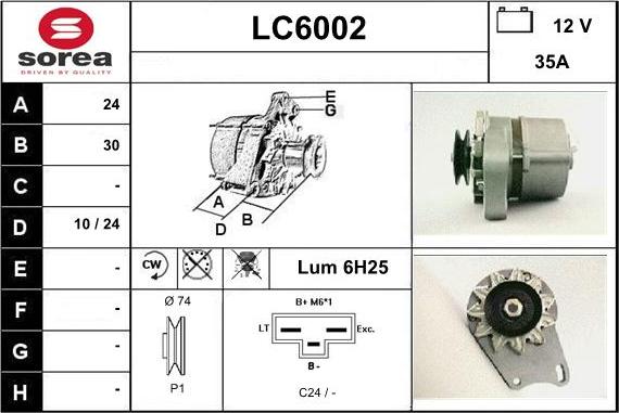 Sera LC6002 - Alternator autospares.lv