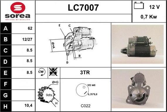 Sera LC7007 - Starter autospares.lv