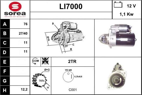 Sera LI7000 - Starter autospares.lv