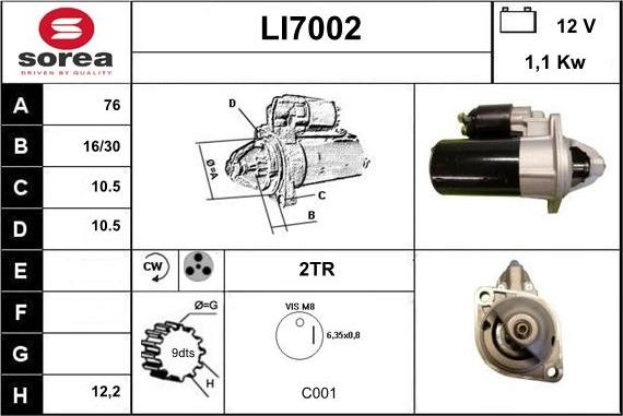 Sera LI7002 - Starter autospares.lv