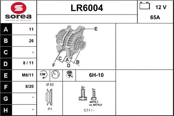 Sera LR6004 - Alternator autospares.lv