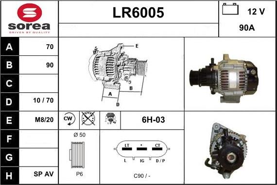 Sera LR6005 - Alternator autospares.lv