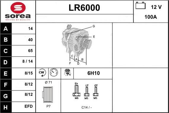 Sera LR6000 - Alternator autospares.lv