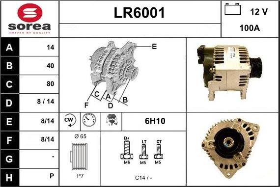 Sera LR6001 - Alternator autospares.lv