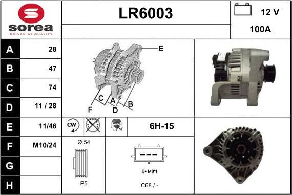 Sera LR6003 - Alternator autospares.lv