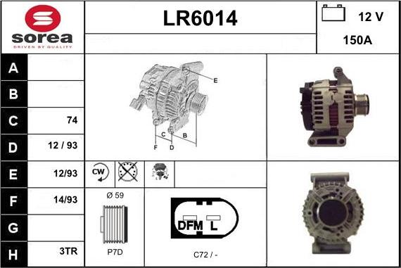 Sera LR6014 - Alternator autospares.lv