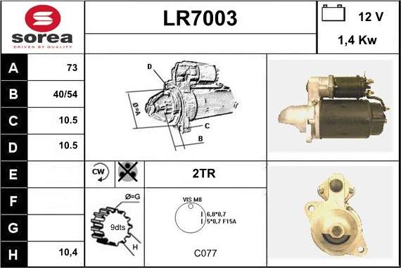 Sera LR7003 - Starter autospares.lv