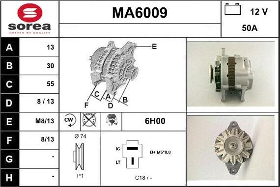 Sera MA6009 - Alternator autospares.lv