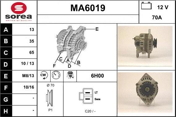 Sera MA6019 - Alternator autospares.lv