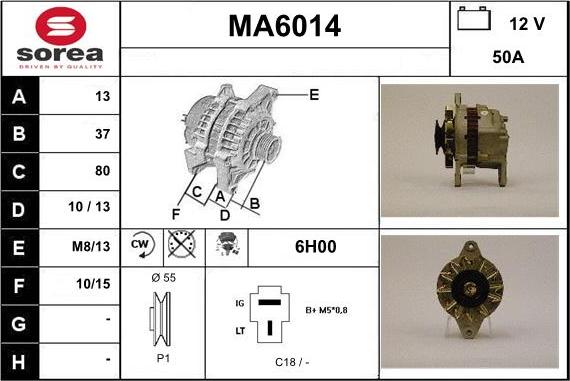 Sera MA6014 - Alternator autospares.lv