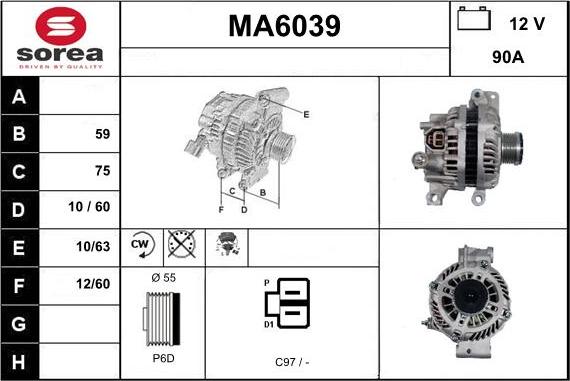 Sera MA6039 - Alternator autospares.lv