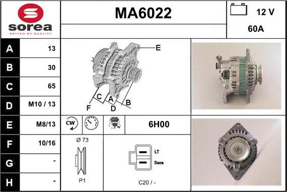 Sera MA6022 - Alternator autospares.lv