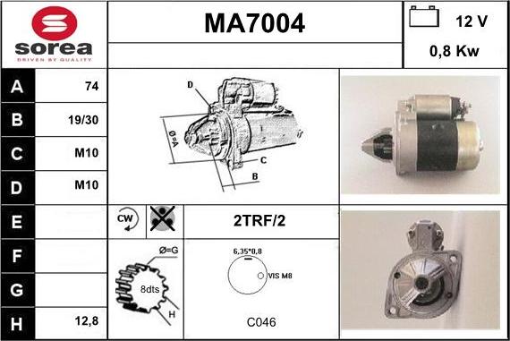 Sera MA7004 - Starter autospares.lv