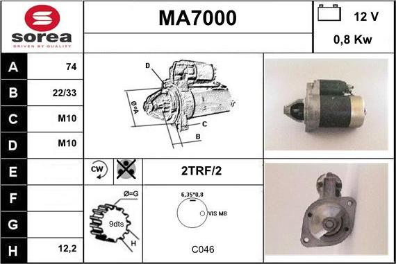 Sera MA7000 - Starter autospares.lv