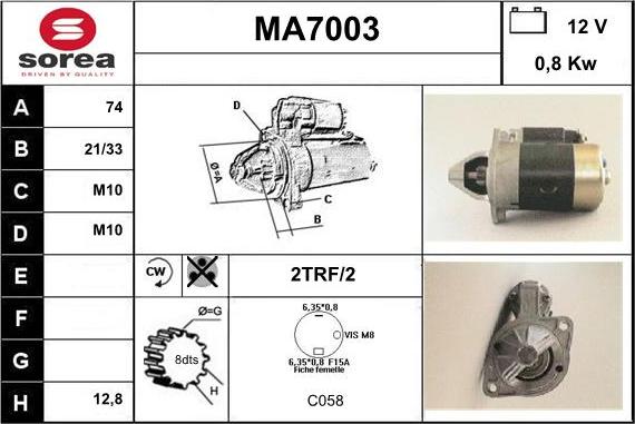 Sera MA7003 - Starter autospares.lv