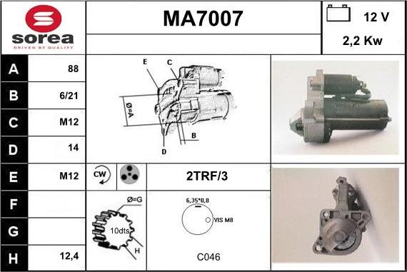 Sera MA7007 - Starter autospares.lv