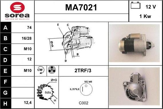 Sera MA7021 - Starter autospares.lv