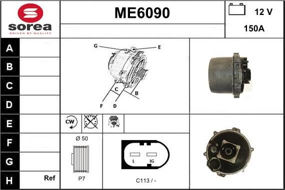 Sera ME6090 - Alternator autospares.lv