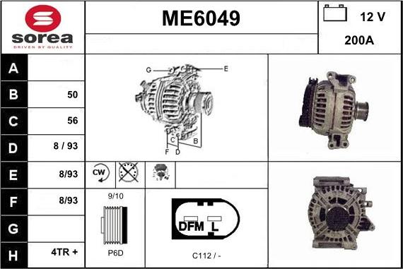 Sera ME6049 - Alternator autospares.lv