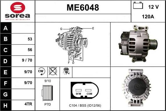 Sera ME6048 - Alternator autospares.lv