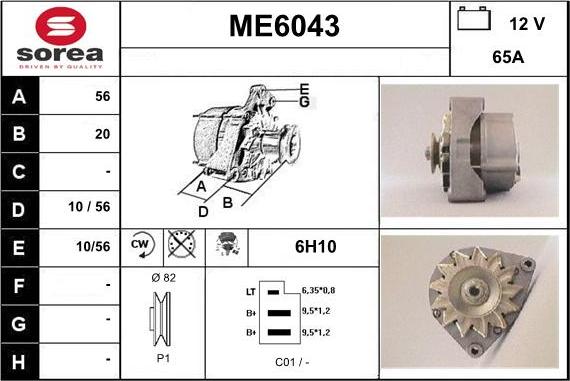 Sera ME6043 - Alternator autospares.lv