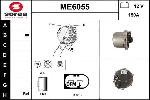 Sera ME6055 - Alternator autospares.lv