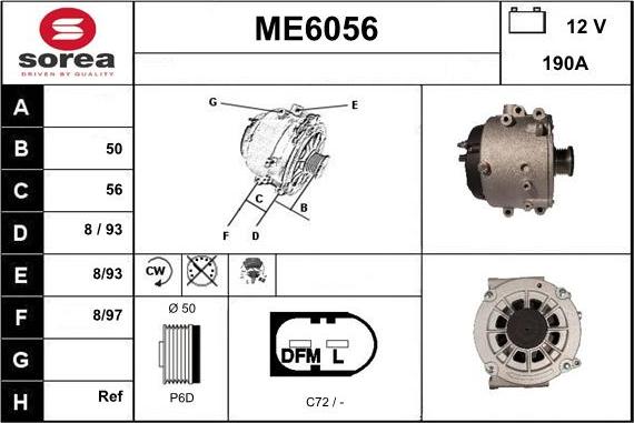 Sera ME6056 - Alternator autospares.lv