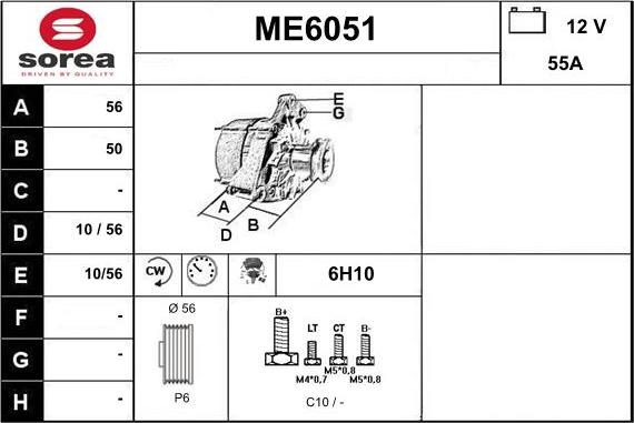 Sera ME6051 - Alternator autospares.lv