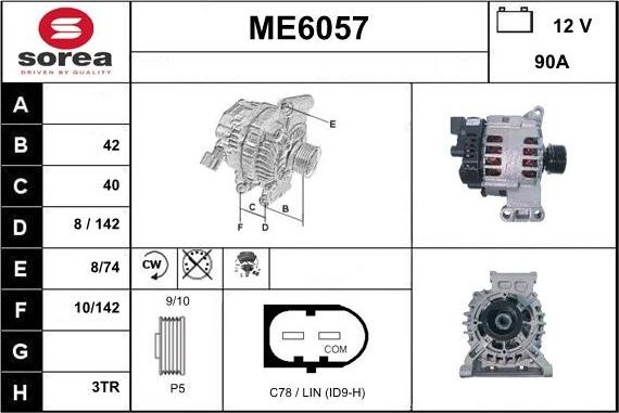 Sera ME6057 - Alternator autospares.lv