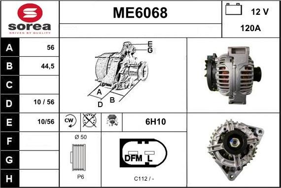 Sera ME6068 - Alternator autospares.lv
