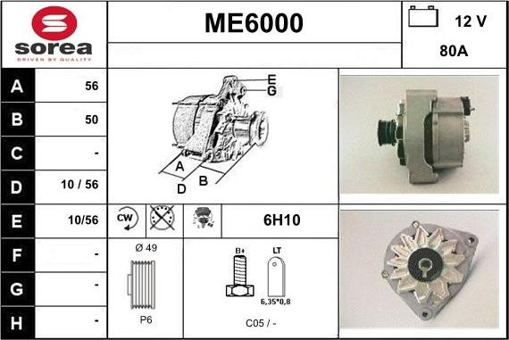 Sera ME6000 - Alternator autospares.lv