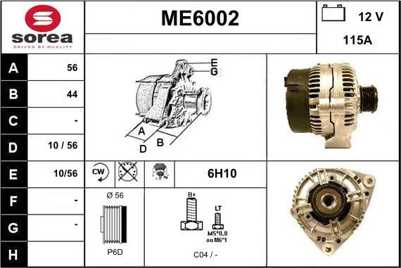 Sera ME6002 - Alternator autospares.lv