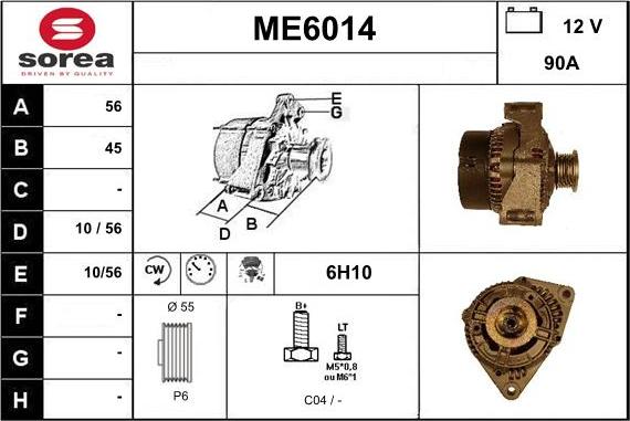 Sera ME6014 - Alternator autospares.lv
