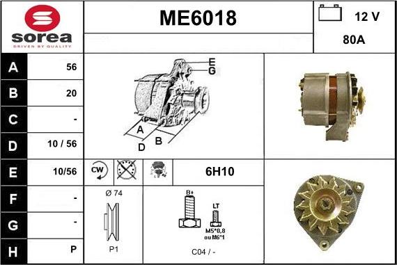 Sera ME6018 - Alternator autospares.lv