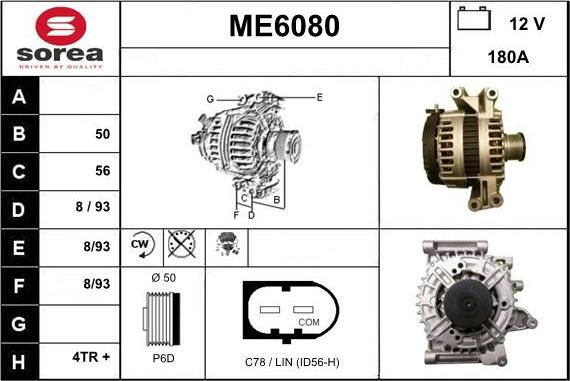 Sera ME6080 - Alternator autospares.lv