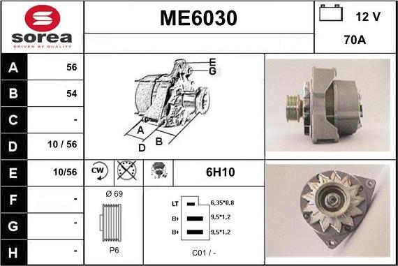 Sera ME6030 - Alternator autospares.lv