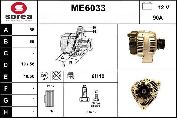 Sera ME6033 - Alternator autospares.lv